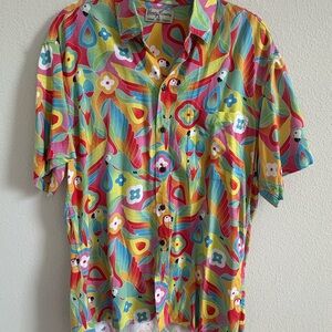 Kenny Flowers Resort Red and Yellow Casual Button Down Shirt